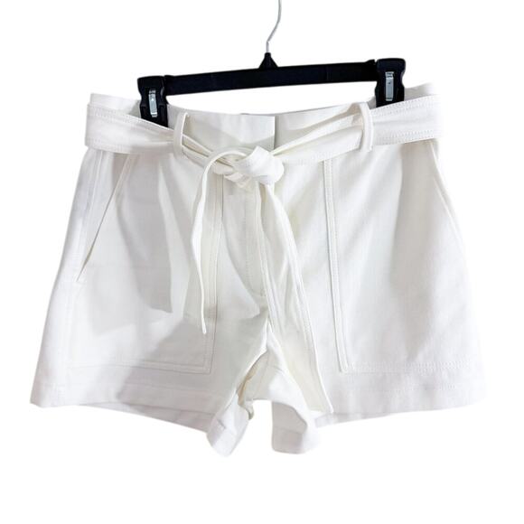 NWT Ann Taylor White The Tie Waist Marina Short Women's Size 6 Tie Belt Pockets - Picture 1 of 6
